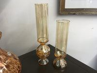 Coral amber glass Vase - tall
