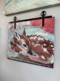 Baby deer picture barn board