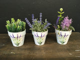 Small Lavender Floral Pot