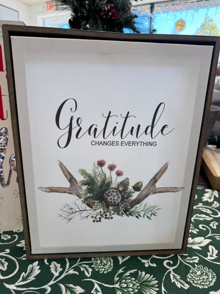 Gratitude with deer antlers