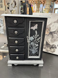 Gorgeous black jewelry box silver transfers