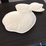 White Stoneware Bunny Tray