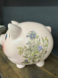 Pink kitty & floral Piggy Bank