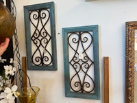 Blue/Rust metal wood panel