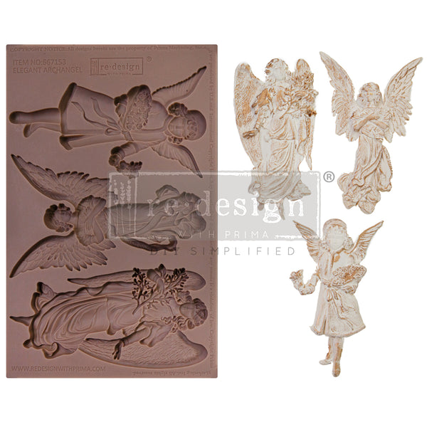 DECOR MOULDS® – ELEGANT ARCHANGEL  Redesign Prima mold MOULD - SIZE: 5″ X 8″, 8MM THICKNESS