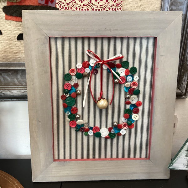 Button Wreath Ticking Paper