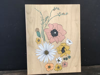Modern Wood With Flowers Picture