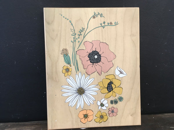 Modern Wood With Flowers Picture