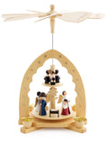 German Christmas nativity 12” wood pyramid