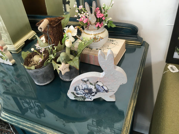 Bunny with Blue Flower