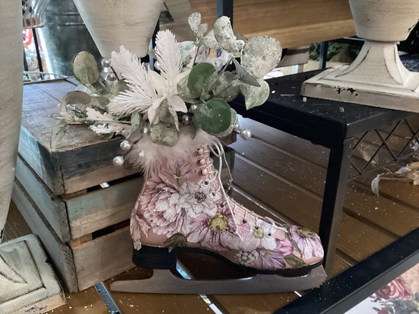 Painted Floral Ice-skate Hanger