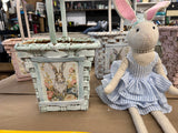Small Easter Bunny Basket green mint