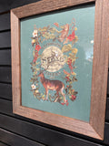 Deer & Owl picture w barnwood frame