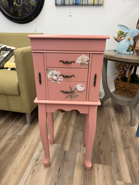 Jamie the rose Vernada Pink floral jewelry armoire