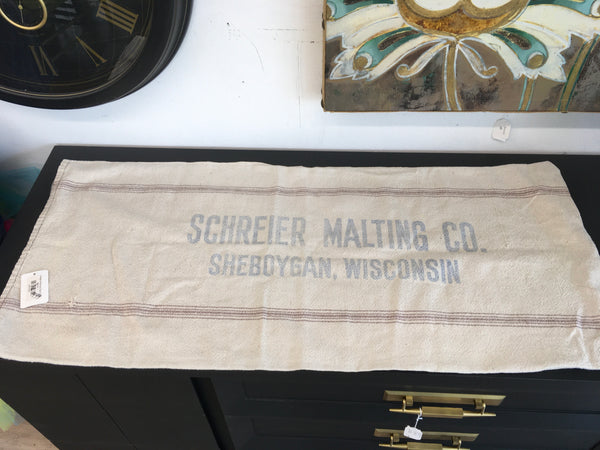 Vintage American grain sack: JRV