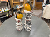 Chippy multilayered colored candle sticks - pair