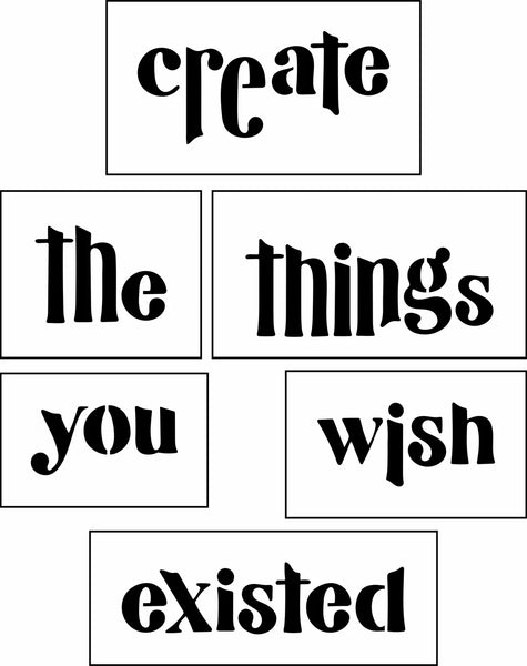 JRV Create The Things Sign Bar stencil