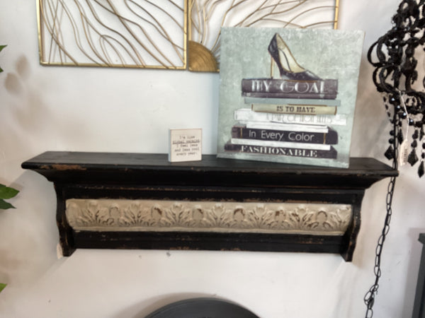 Tin & Wood Black Shelf