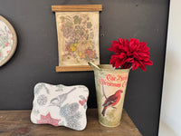 Flower bucket vase metal cardinal