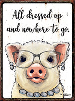 Metal farm animal signs