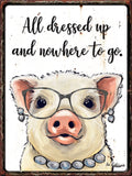 Metal farm animal signs