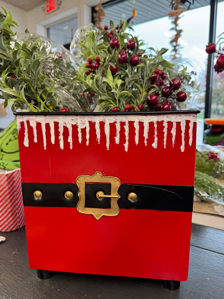 Large Red Santa Square Bucket