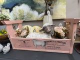 Pink Corabelle Milk Paint tote birds lamb