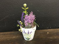 Small Lavender Floral Pot
