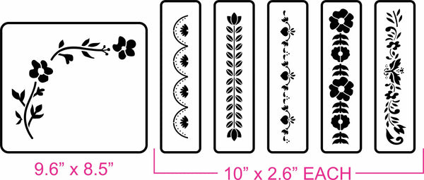 JRV Folk Art Borders stencil