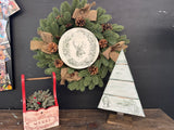 Wreath with deer paint inlay