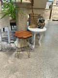 Wood topped plant stand