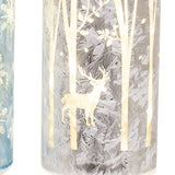 Winter Scene Luminary w/LED Lights - White Deer