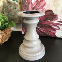 Distressed Wooden Candle Stick
