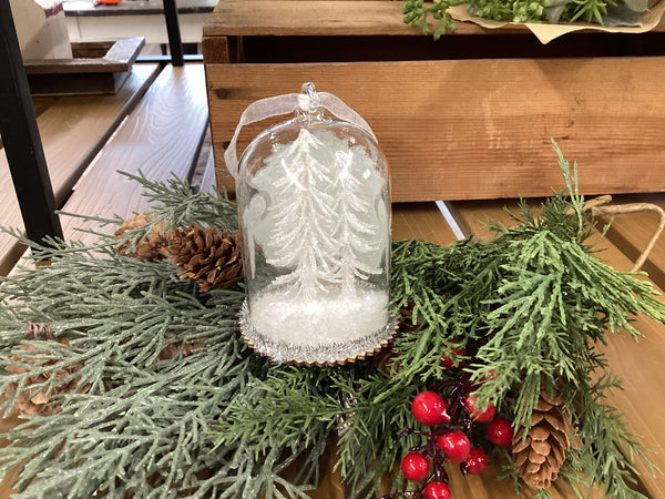 White Tree in Cloche Ornament