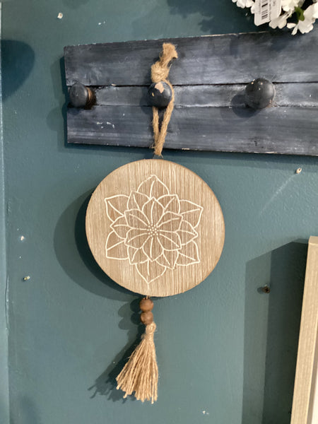 Wood White Flower Boho Decor