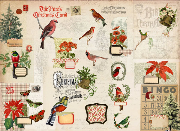 Roycycled Decoupage Paper Christmas Flock Masterboard
