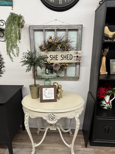 Kimberlee the carved vintage maiden table