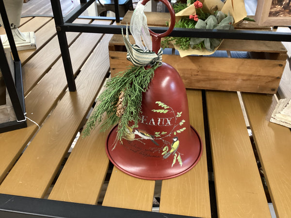 Large Red Bell with Birds