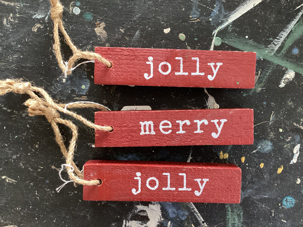 Wooden ornament: Jolly