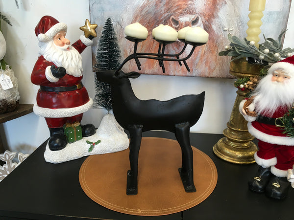 Black iron reindeer