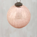 Pink Ball Glass Ornament 4”