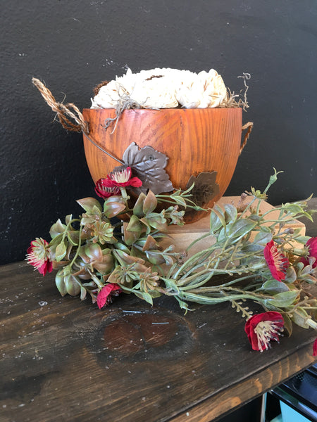 Wood pumpkins/ sola wood floral