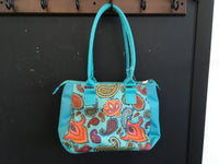 Paisley Print Turquoise Handbag