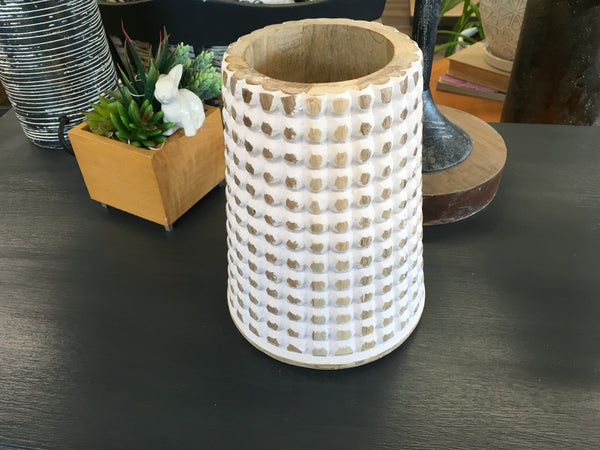 Wooden Dolloped Vase