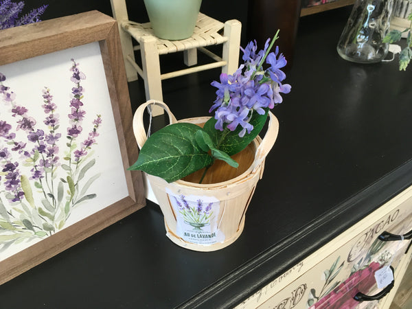 Lavender Basket with Lavender Stem