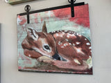 Baby deer picture barn board