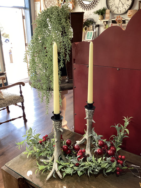 Antler candlesticks - pair