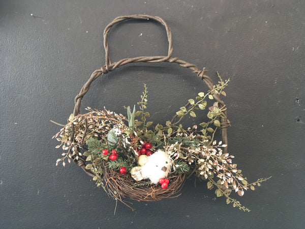 Christmas Wreath with Birds Nest