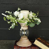Wispy Ring-Cream Hydrangea candle ring