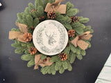 Wreath with deer paint inlay